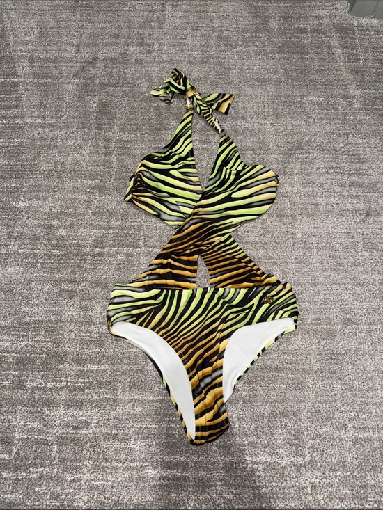 Roberto Cavalli Other - Brand new Roberto Cavalli Neon Green & Yellow Zebra-Print One-Piece Swimsuit